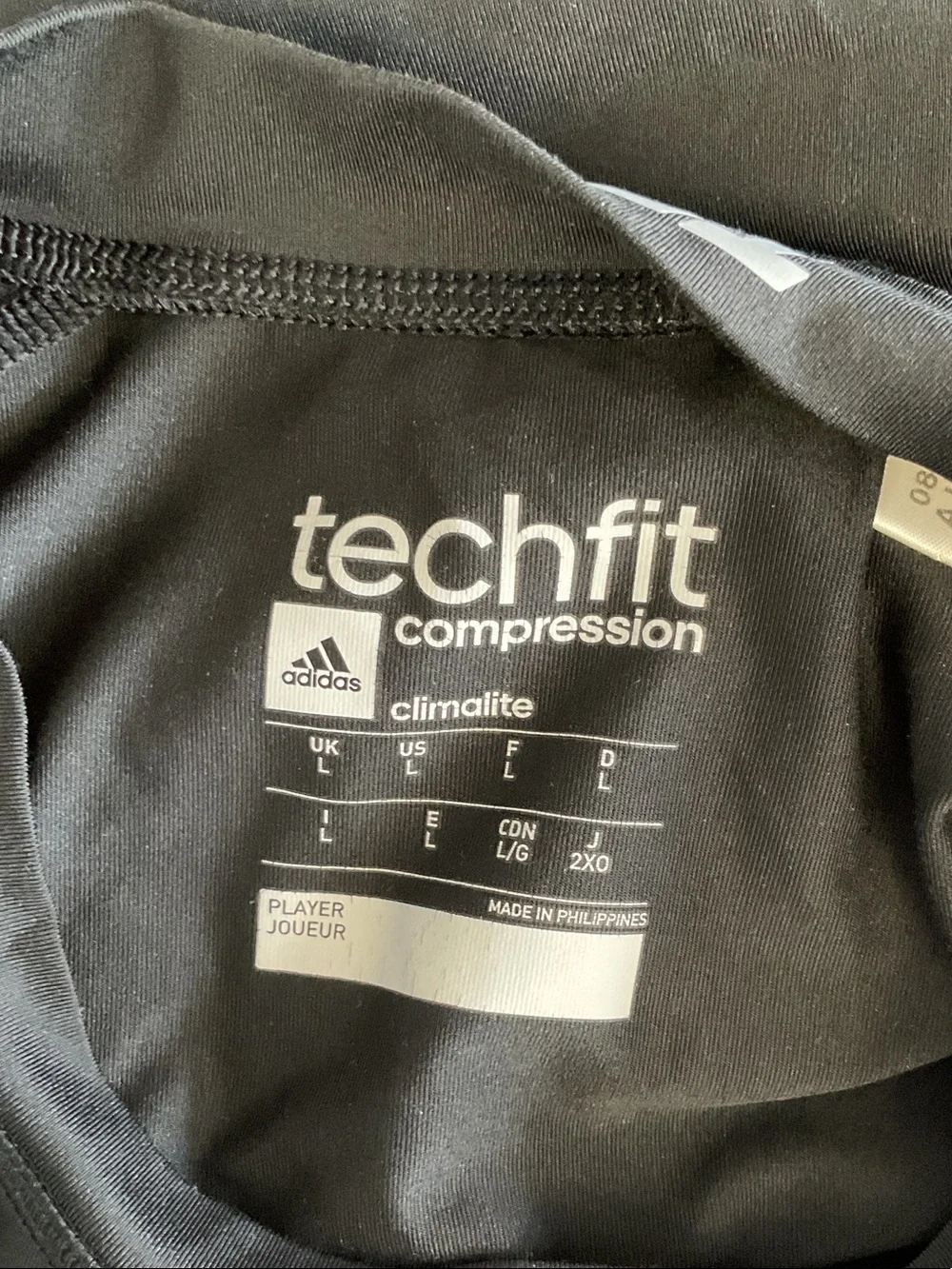 adidas Black Climalite Athletic Fitted TechnFit Biker Tee  L       131B